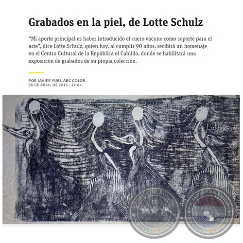 GRABADOS EN LA PIEL, DE LOTTE SCHULZ - Por JAVIER YUBI - Miércoles, 08 de Abril de 2015